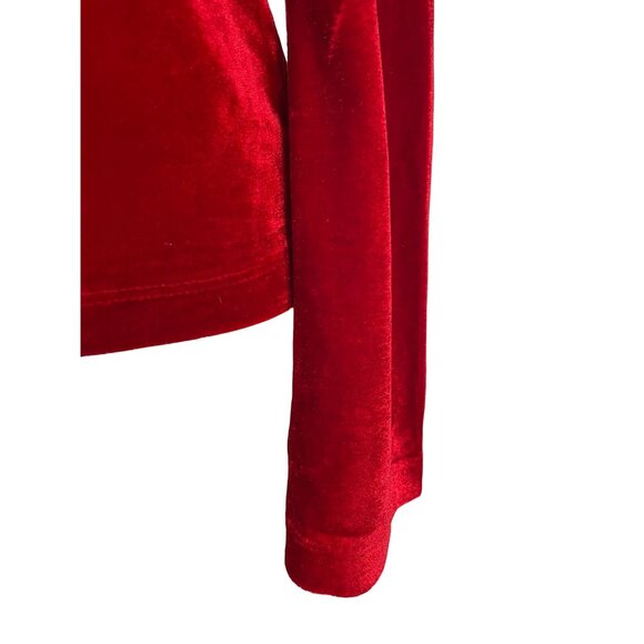 Pajamagram Women's Red Long Sleeve Round Collar Blouse Shirt Sz S - NWT - Picture 5 of 10